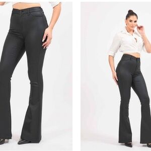 Black Flared High-Waisted Pants